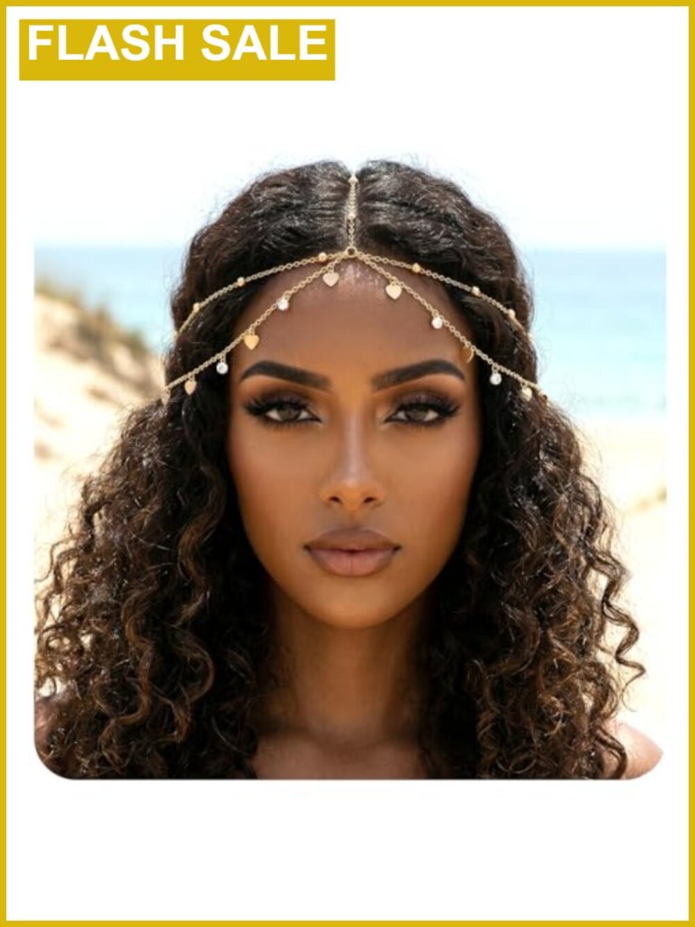Adjustable Rhinestone Gold Head Chain Egyptian Hair Accessory for Women